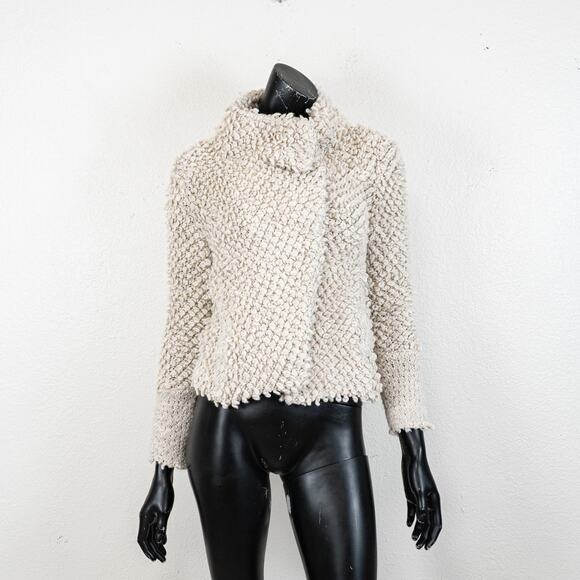 IRO Caty Looped Bouncle knit Jacket in Cream size 36 - Picture 2 of 10